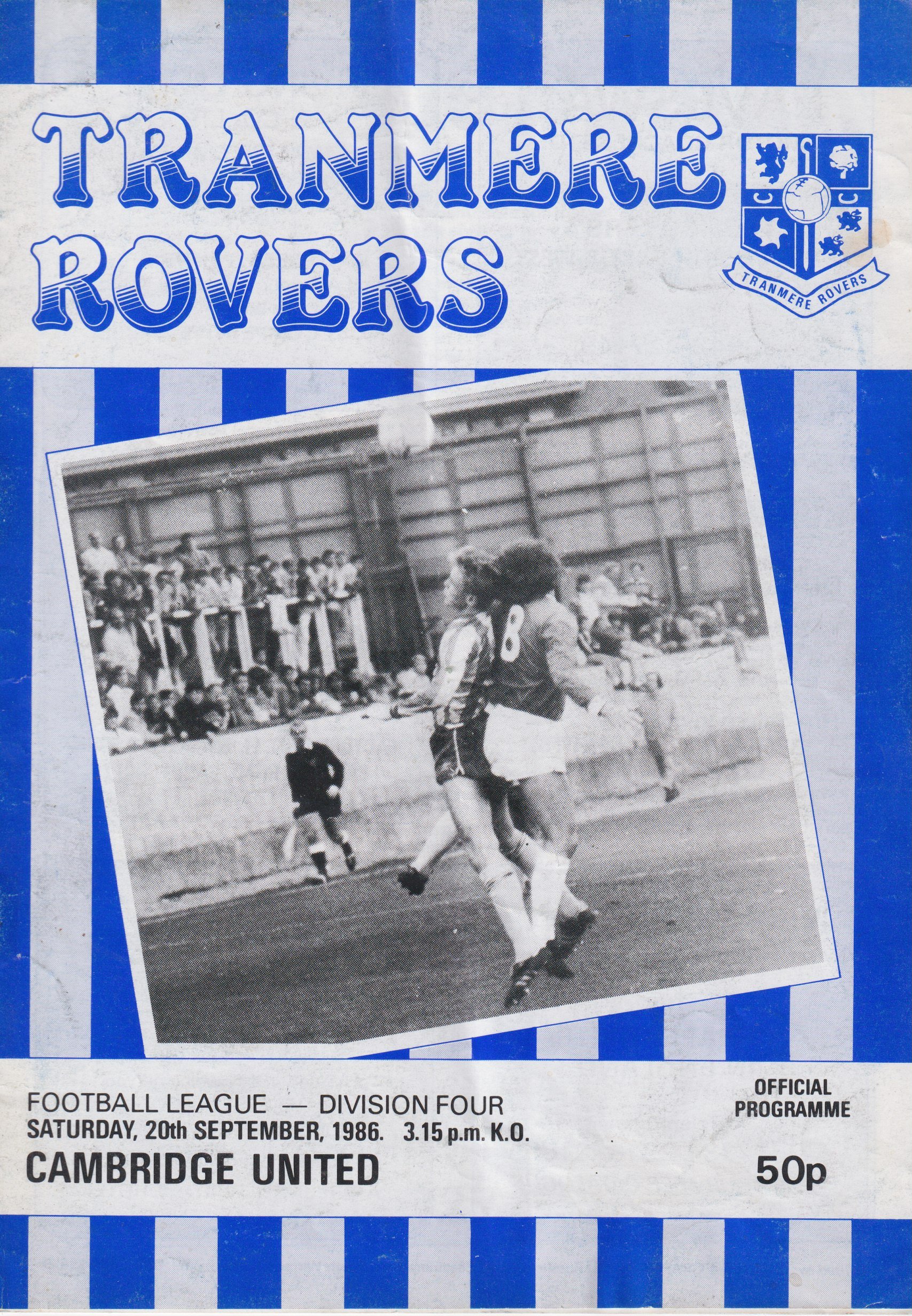 Tranmere Rovers v Cambridge United match programme